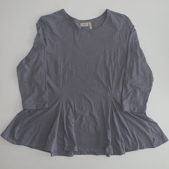 NWOT Logo Lori Goldstein 3/4 Sleeve Nickel Shirt Size Large - Picture 3 of 13